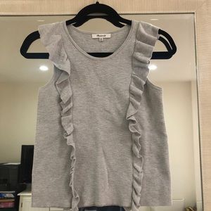 Madewell ruffle detail sleeveless blouse